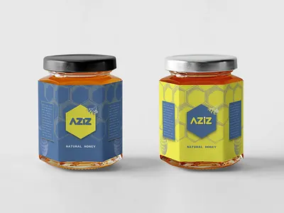 Aziz Natural Honey Brand brand brand design branding branding design honey jar natural packaging packaging design