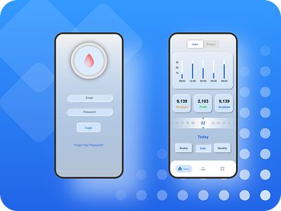 The Alchemist's Shop blue dashboard graph health invision studio login medical mobile pharmacy studio ui ux