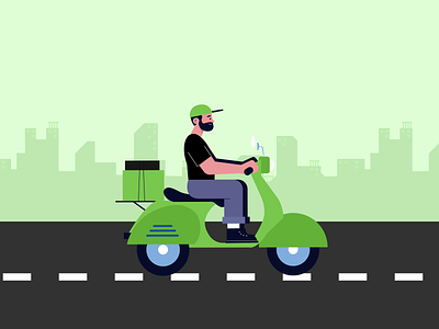 Animation concept for Zomato acquiring Uber Eats India after effects animation branding delivery flat food illustration india loop minimal motion design motion graphics scooter trending uber ubereats ui vector zomato