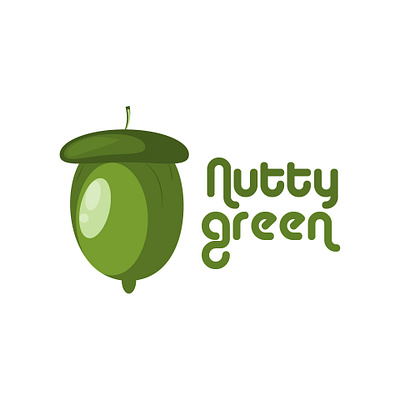 nutty green logo artwork illustrator logo product typography vector