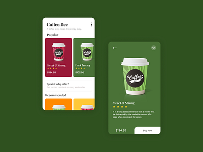 Coffee.Bee - App UI Design app branding clean design design design of the day ecommerce design figma product web website