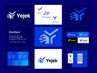Yejek Branding auto brand identity branding data logo design movement nft saas speed tech technology unused