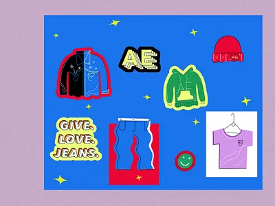 stickers @ american eagle illustration