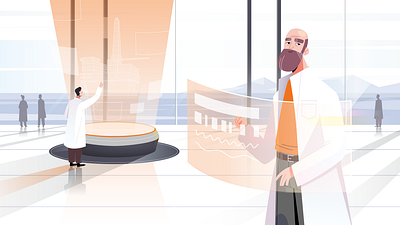 Style design 2d art cartoon character design digitalart doctor drawing explainer graphic illustration science scientist texture video