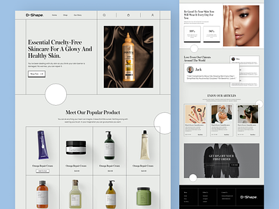 Beauty Product Website.. beauty product landing page beauty product website.. cosmetics store website design ecommerce product website ecommerce store haircare product landing page product landing page skin care product website skincare product ui ux website