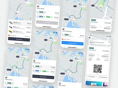 GoCatch Passenger App • Shuttle Transit (Concept) airport app boarding booking bus coach ios maas map pass qr rideshare route shuttle sydney ticket ticketing transfer transit transport