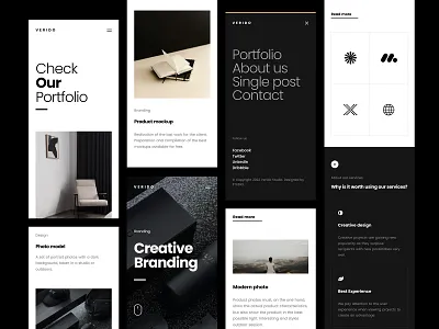 Verido / Minimalist - Mobile [11] concept creative design graphic design minimal minimalist mobile portfolio responsive screen space ui ux view web design website