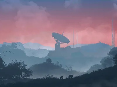 Contact brushes cloud concept design forest fundamentals landscape mountain nature parable photo scifi tree