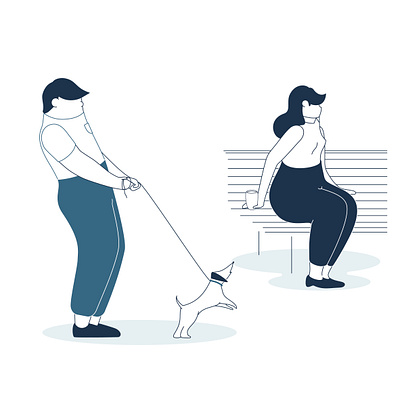 Short story of drinking fountain adobe illustrator blue character design couple design dog fountain graphic design illustration illustrator logo tap thirsty vector water