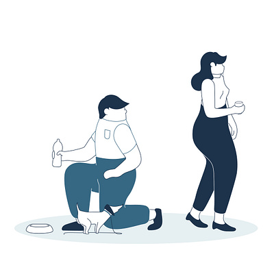 Short story of drinking fountain adobe illustrator blue character design couple couples date dog flat graphic design illustration illustrator love tap thirsty vector water