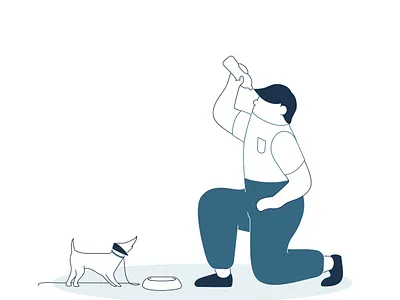 Short story of drinking fountain adobe illustrator blue character design design dog flat fountain illustration illustrator tap thirsty vector water