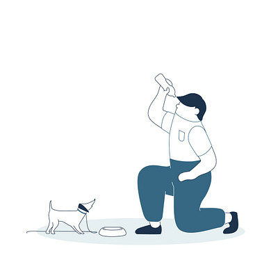 Short story of drinking fountain adobe illustrator blue character design design dog flat fountain illustration illustrator tap thirsty vector water