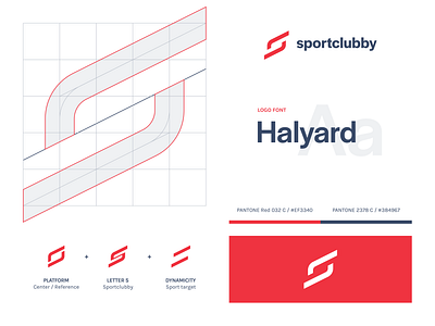 Sportclubby app brand design brand identity branding concept dynamic dynamicity dynamism grid identity branding identity design logo logo design platform s sport sportclubby sports visual design visual identity