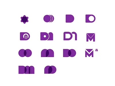 DM Initial Exploration brand identity branding dm early process exploration ideas logo personal wip