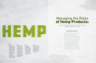 Hemp Article for ACC December 2010 article business design feature icon illustration lawyer logo magazine spread typography