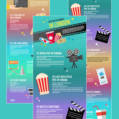 Silent Cinema graphicdesign infographic infographic design infographic elements london pop up cinema silentcinema