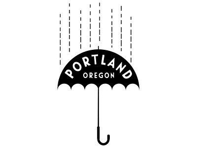 Portland Umbrella illustration illutrator midcentury portlandia