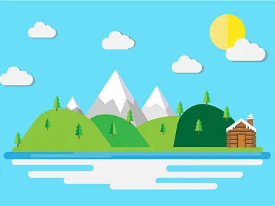 Floating Island cartoon colours design designs flat graphicdesign illustration illustrator landscape vector