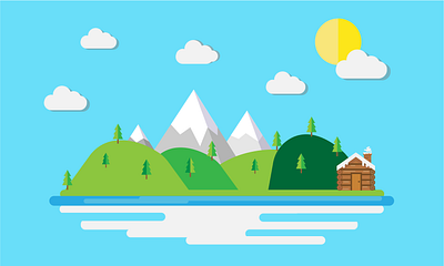Floating Island cartoon colours design designs flat graphicdesign illustration illustrator landscape vector