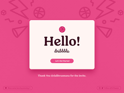 Hello Dribbble hello hello dribbble popup