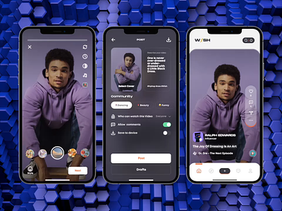 Wish Video Platform animation animation video app app animation app ui app video behance branding camera live app motion graphics orix orix creative sajon sajon islam ui video animation