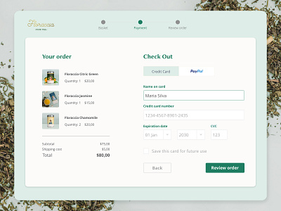 Floraccia CheckOut checkout checkout form checkout page daily ui dailyui ui ux web