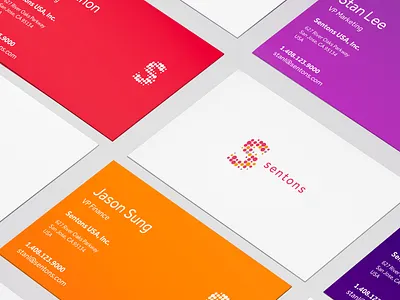 Sentons Corporate Identity business cards color palette logo design stationery design