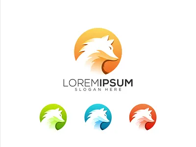 Modern gradient fox tail animal logo illustration abstract animal art company concept design fox graphic icon identity illustration isolated logo modern symbol tail template vector wild wildlife