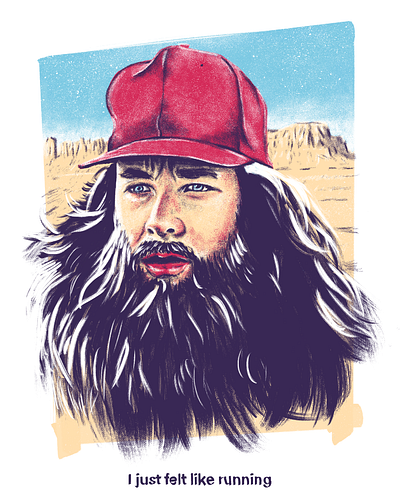 I Just Felt Like Running editorial forrest gump illustration procreate running texture