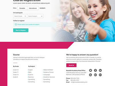 Rosedale_Registration Page Concepts responsive ui ux website design