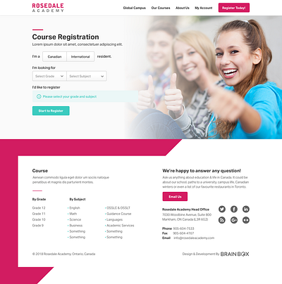 Rosedale_Registration Page Concepts responsive ui ux website design