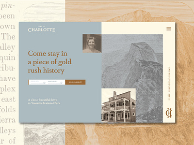 Hotel Charlotte Gold Rush Website 100 day project branding daily hospitality hotel hotel booking identity layout ui uidesign website