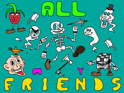 All My Friends 1930 1930s adobe adobe illustrator art cartoon character cartoon illustration cartooning cartoons design disney illustration vector