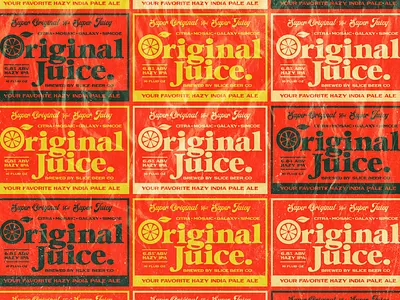 OJ label pattern badge beer branding craft beer hops identity juice logo oj orange original juice original juice packaging type typography