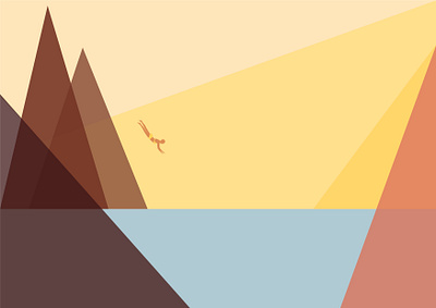 Seaside_minimal geometrical illustration sea seaside sunny vacation