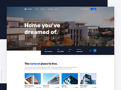 Apartment Home Concept apartment design home homepage layout page real estate search bar ui web