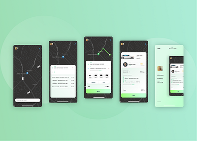 Mobile App Tesla Taxi app figma mobile app ui ux