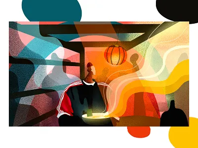 Ramen boy boy delicious food illustration ramen steam