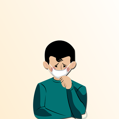 Coronavirus boy boy character character cough digital draw digital illustration disease draw illustraion illustration vector illustration