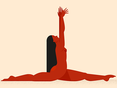 Stretching girl gymnastics red split vector