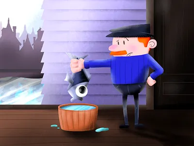 Fisherman art artist character color design digital fish illustration illustrator photoshop