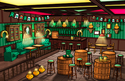 St.Patrick 's Day — Game Location game game concept game location illustration location mobile game pub st patrick st patricks day