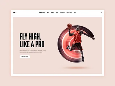Nike hero image concept basketball fun hero hero image minimal ui website