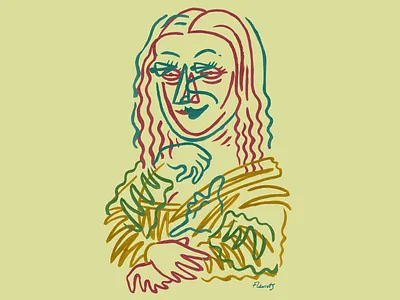 Monaloose gouache hangloose illustration monalisa painting