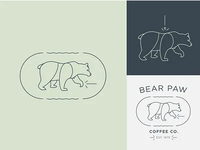 Bear Paw Coffee Co. animal icon animal logo branding coffee branding freelance graphic design icon design icon designer identity design identity system illustration logo logo icon modern design monoline monoline icon monoline logo simple logo textured textures