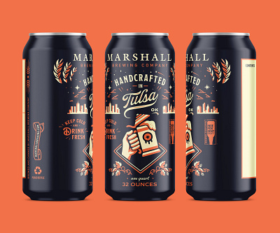 Marshall Brewing Company - Crowler beer beer can beer can design craft beer tulsa