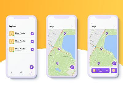 Babywalk concept app design app design baby composition graphicdesign icons illustraion ios ios app location map mapping mobile mobile design moms orange purple screens ui uiux