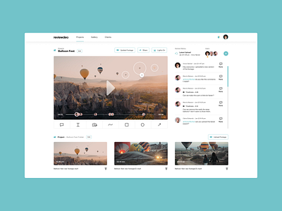 Reviewdeo comment video concept dailyui design review reviewer ui video video editor
