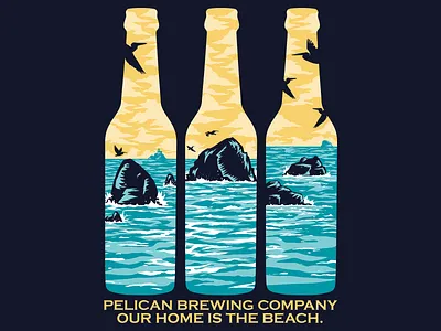Pelican Brewing Company - Summer Tee adobe adobe illustrator adobe illustrator cc art beer branding brand strategy brewery design designer illustration art illustrator joeythunder merch merch design pelican brewing company print printed merch shirt design shirt print