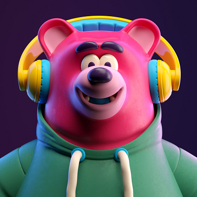 OSO 3d bear c4d character illustration octane oso render